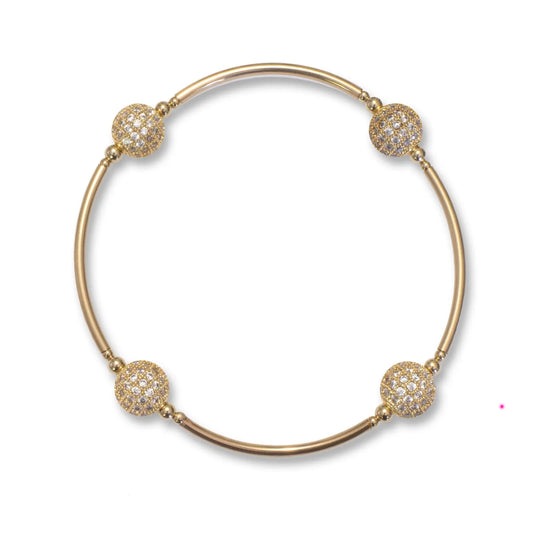 Made As Intended 8mm Pave Blessing Bracelet - Gold Links available at The Good Life Boutique