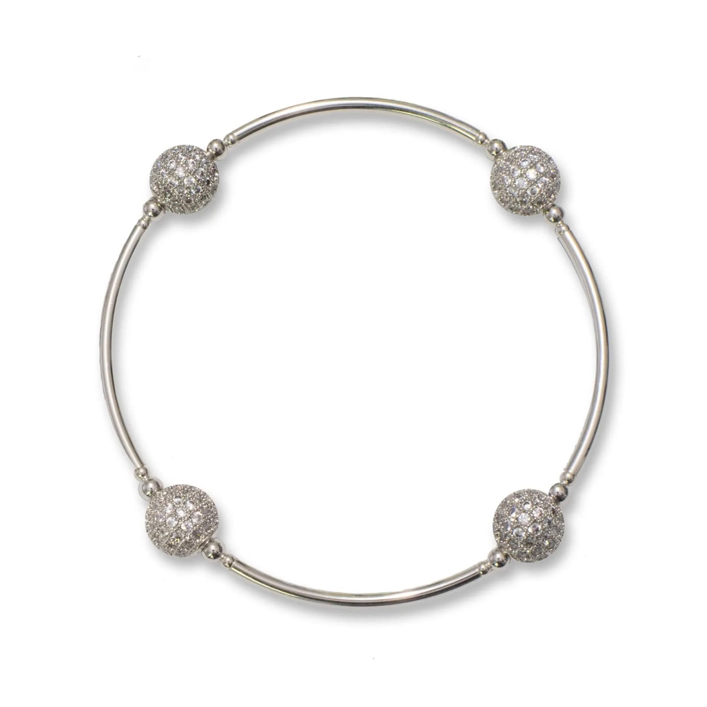 Made As Intended 8mm Pave Silver Blessing Bracelet available at The Good Life Boutique