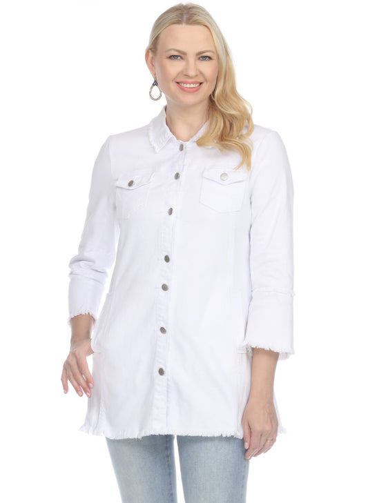 A.Z.I. Jeans A.Z.I. - Kelly White Jeans Jacket available at The Good Life Boutique