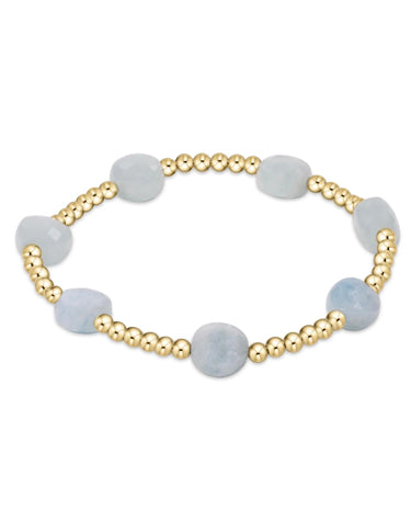 enewton design Admire Gold 3mm Bead Bracelet - Aquamarine available at The Good Life Boutique