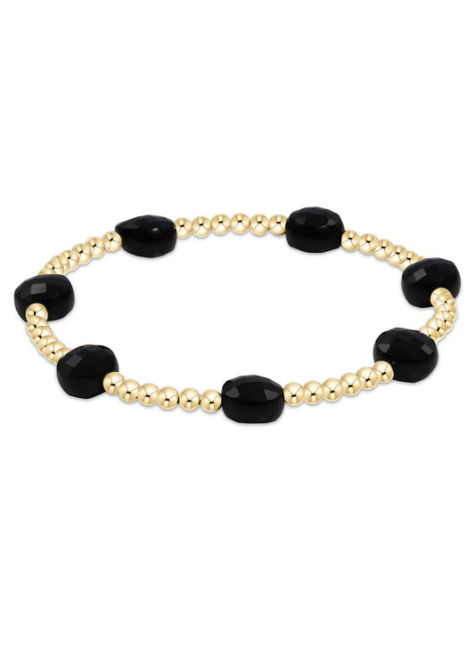 Enewton - Admire Gold 3mm Bead Bracelet - Faceted Onyx
