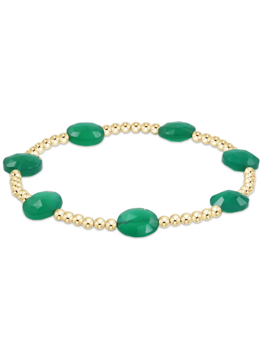 Enewton - Admire Gold 3mm Bead Bracelet - Green Onyx