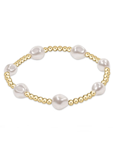 enewton design Admire Gold 3mm Bead Bracelet - Pearl available at The Good Life Boutique