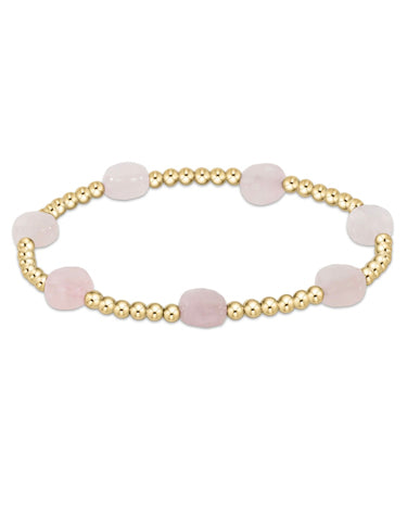 Admire Gold 3mm Bead Bracelet - Pink Opal