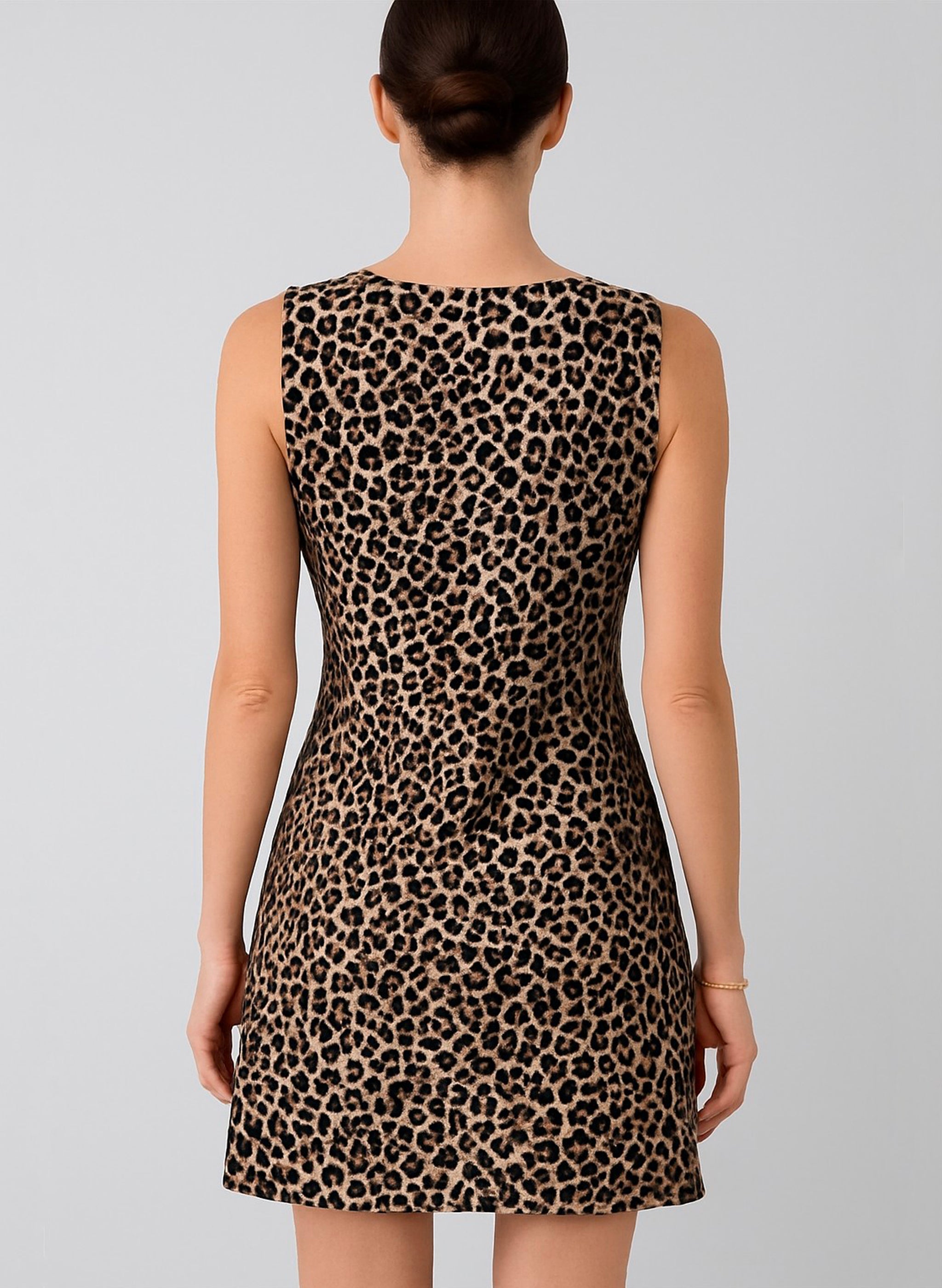 Fate By LFD Animal Print Cowl Neck Fit & Flare Dress - Taupe Combo Medium Fate By LFD Animal Print Cowl Neck Fit & Flare Dress - Taupe Combo Medium