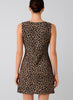 Animal Print Cowl Neck Fit&Flare Dress - Taupe Combo