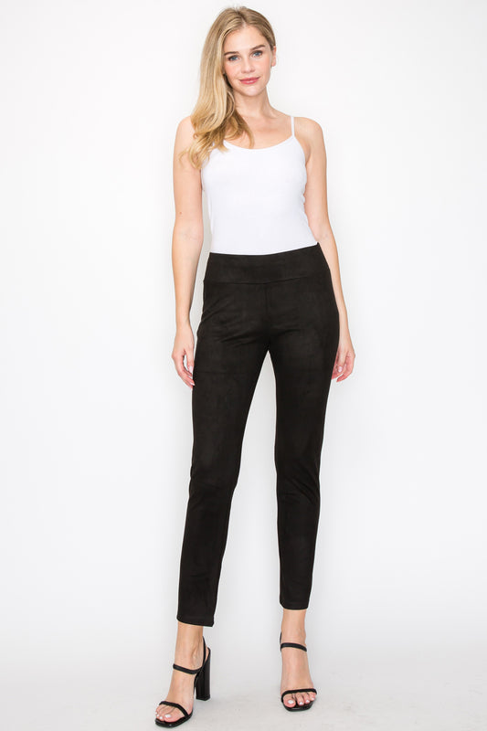 Annelise Stretch Suede Pant - Black