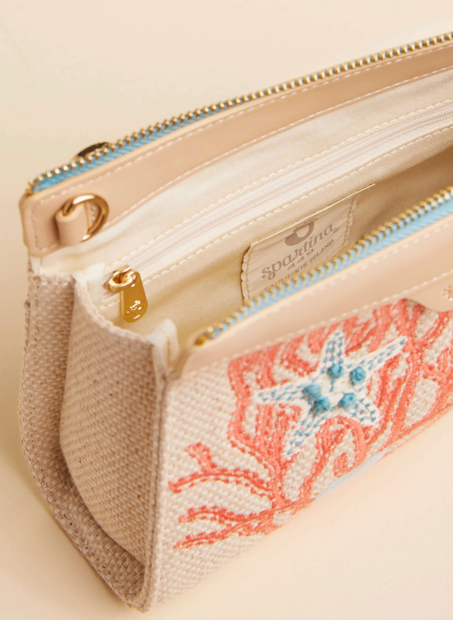 Spartina Annie Crossbody Wristlet Ogeechee Sea Life Coral available at The Good Life Boutique