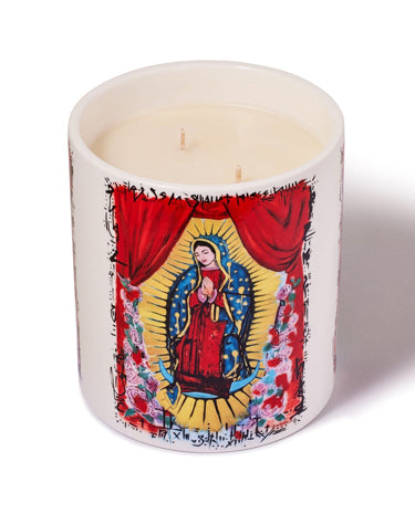 Saint Candles Ceramic Virgin Mary Of Guadalpe - 24oz available at The Good Life Boutique