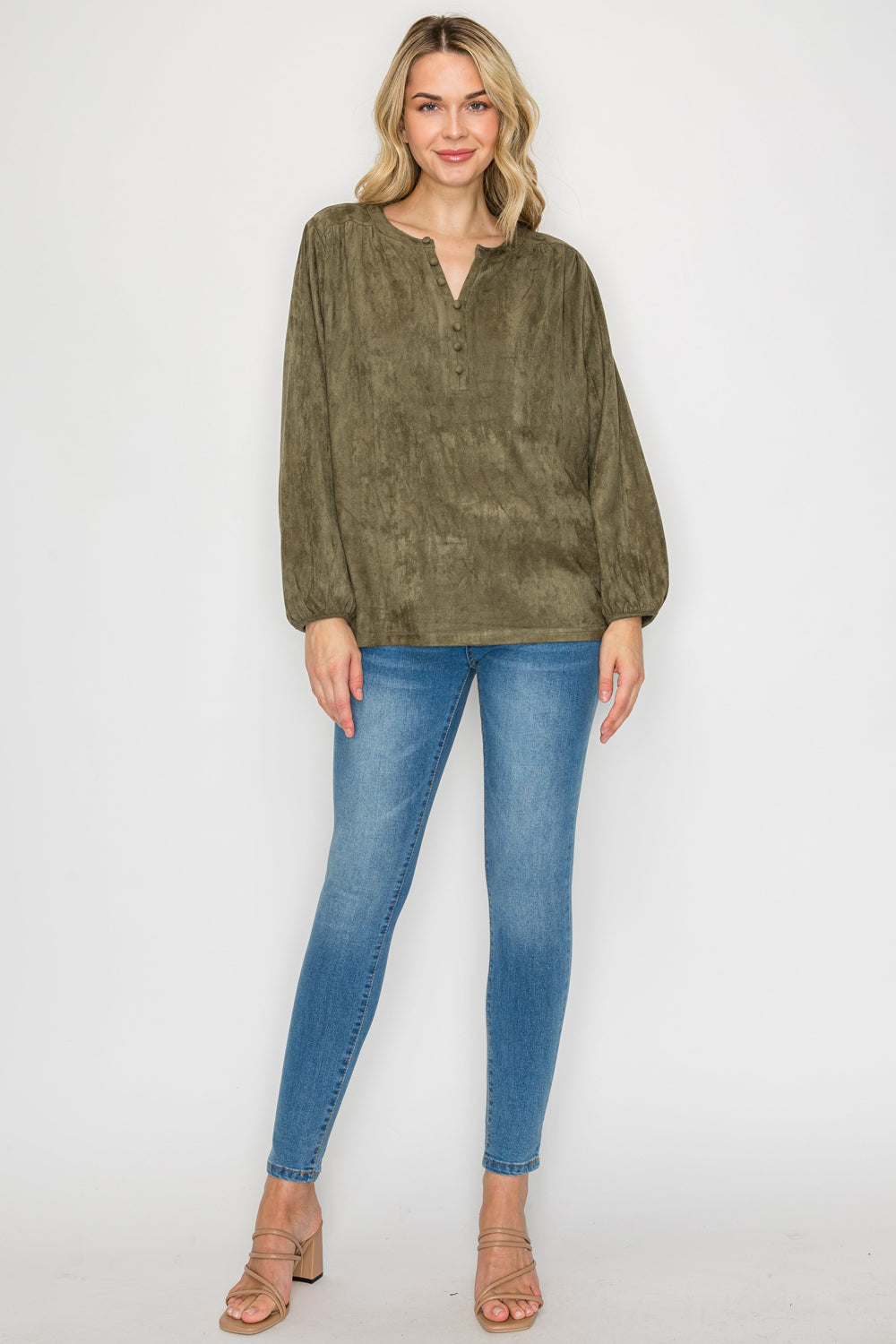 Austin Suede Top - Olive