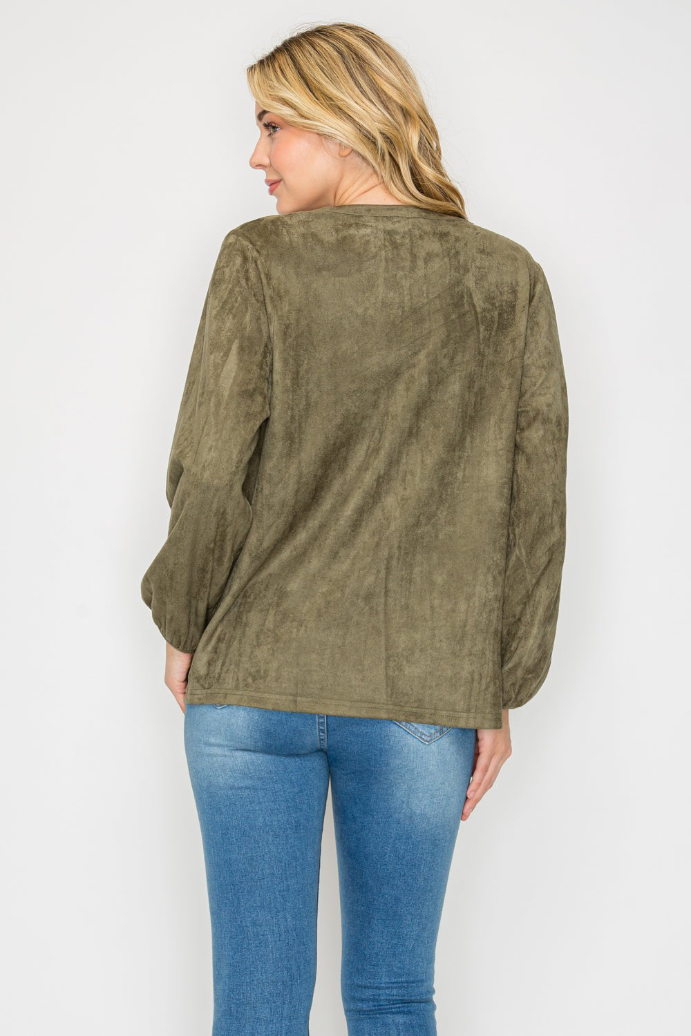 Austin Suede Top - Olive