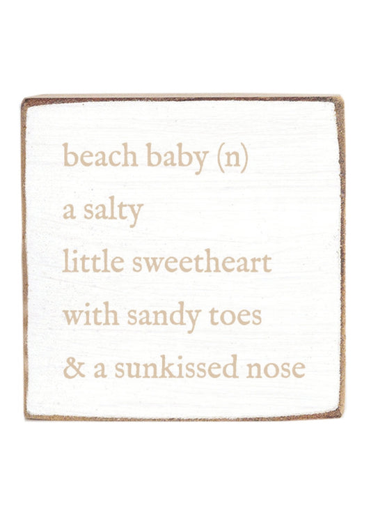 Beach Baby Definition Block Sign