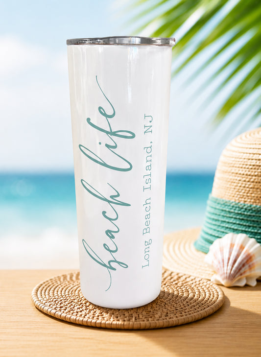 Familiar Goods Long Beach Island Tumbler available at The Good Life Boutique