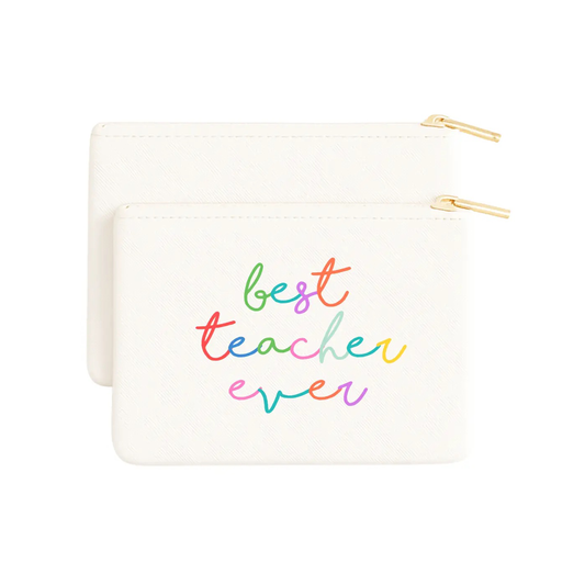 Best Teacher Ever Script Bag Pouch