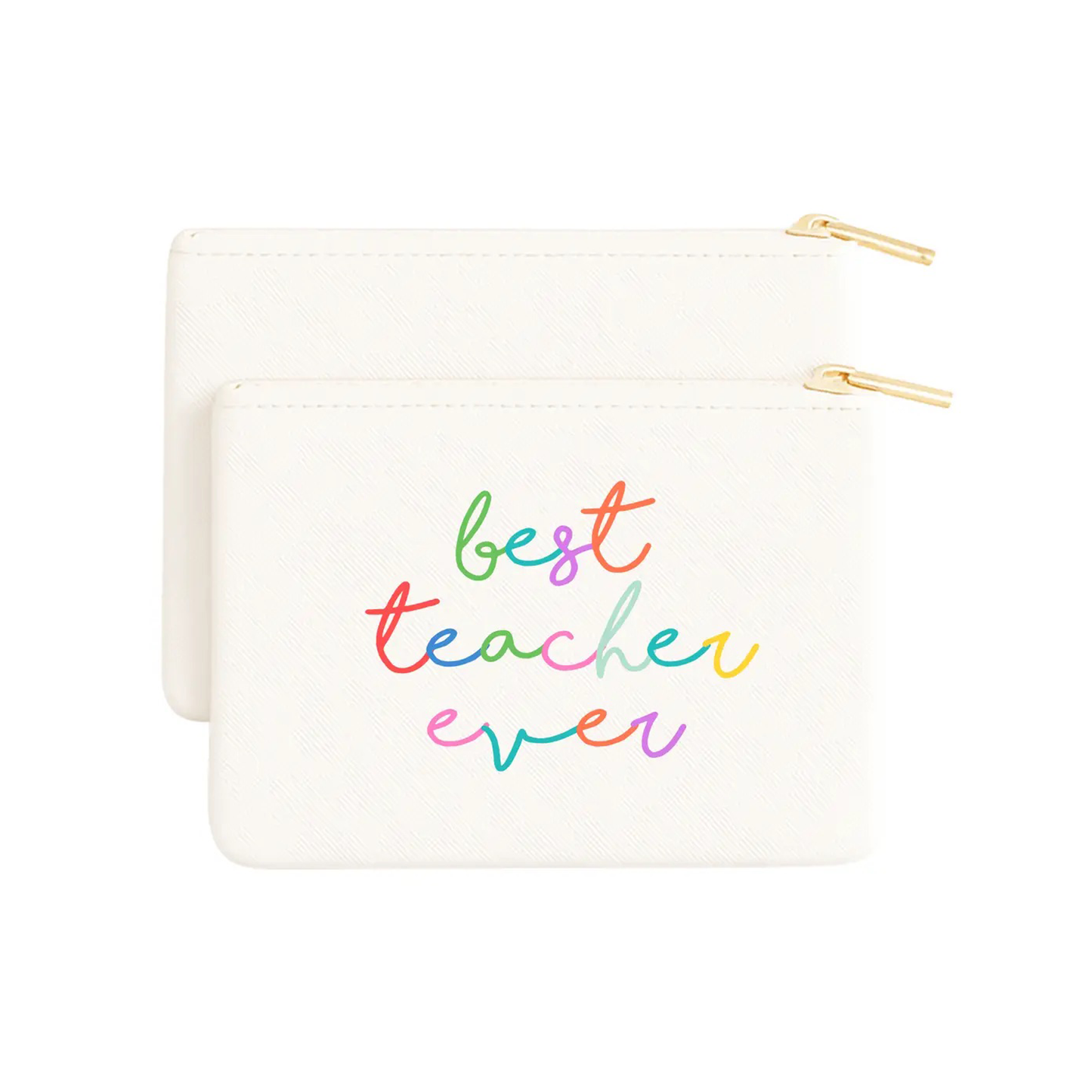 Best Teacher Ever Script Bag Pouch