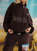 Boys Lie - 'BFFAE' Half Zip A1 Crewneck - Brown