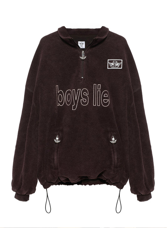 Boys Lie - 'BFFAE' Half Zip A1 Crewneck - Brown