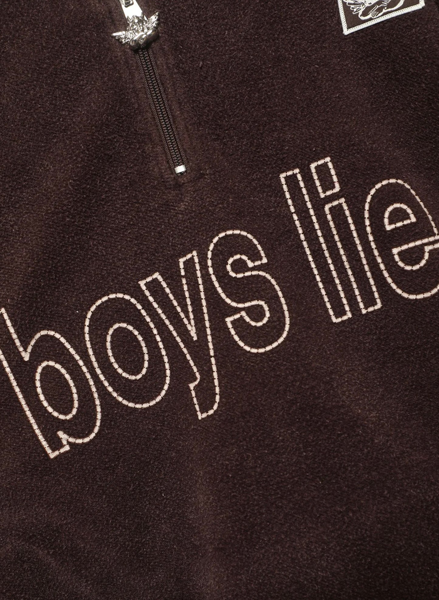 Boys Lie - 'BFFAE' Half Zip A1 Crewneck - Brown