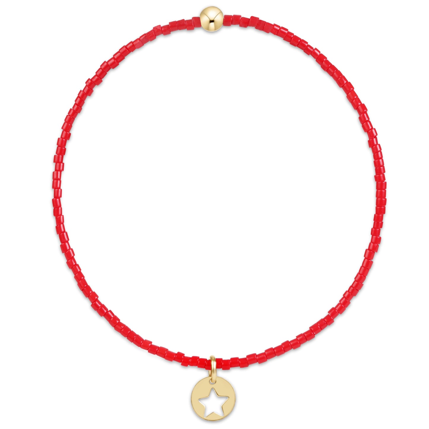 enewton design Enewton - Hope Classic Bracelet - Bright Red - Star Small Gold Disc available at The Good Life Boutique