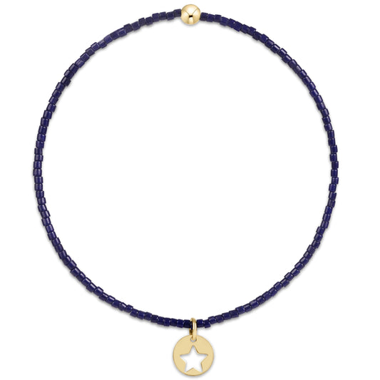 enewton design Enewton - Hope Classic Bracelet - Navy - Star Small Gold Disc available at The Good Life Boutique