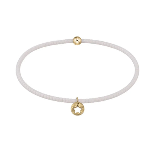 enewton design Enewton - Hope Classic Bracelet - White - Star Small Gold Disc available at The Good Life Boutique
