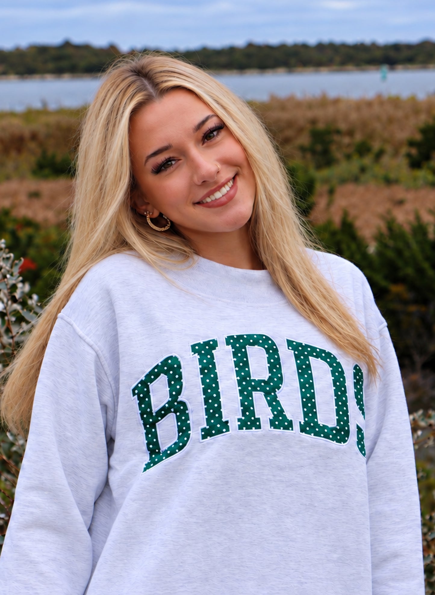 Polka Dot BIRDS Mockneck