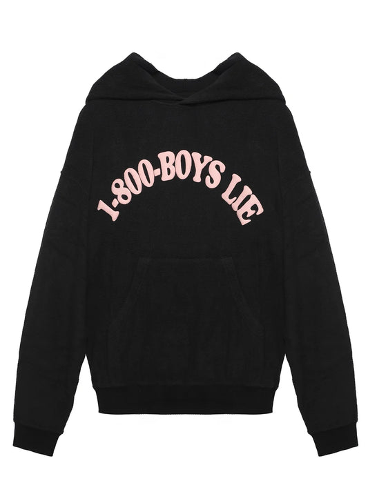 Boys Lie - '1-800 Boys Lie' Racer Hoodie - Black