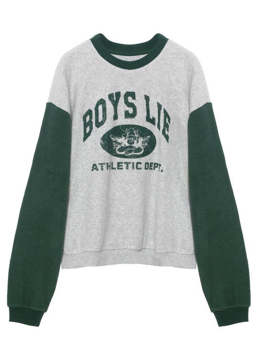 Boys Lie - Athletics Kara Crewneck- Green/Heather Grey