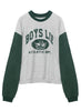Boys Lie - Athletics Kara Crewneck- Green/Heather Grey