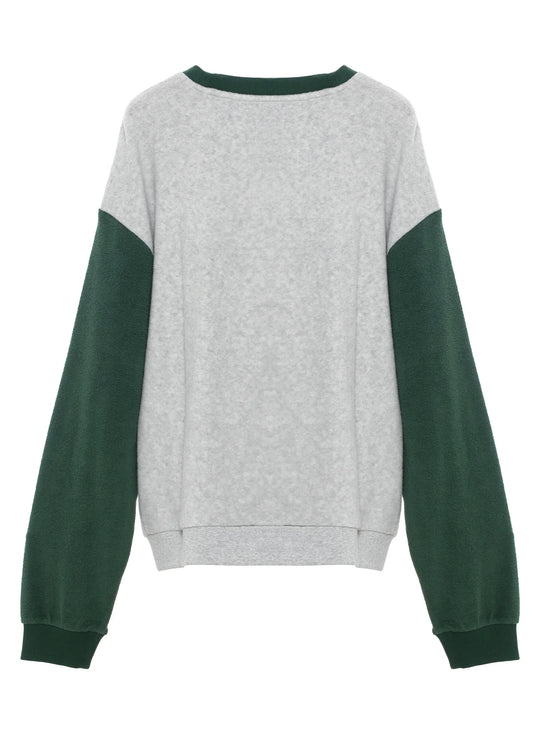 Boys Lie - Athletics Kara Crewneck- Green/Heather Grey