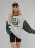 Boys Lie - Athletics Kara Crewneck- Green/Heather Grey