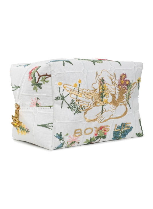 Boys Lie Boys Lie - Buy Her Flowers Pouch - White available at The Good Life Boutique
