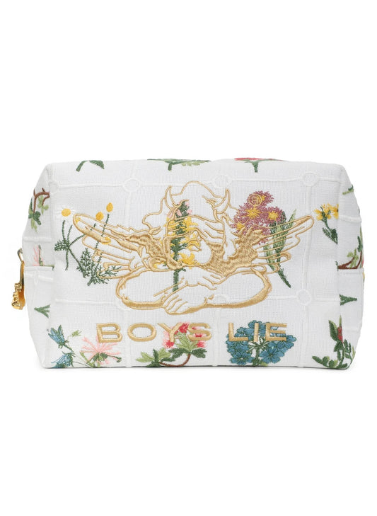 Boys Lie Boys Lie - Buy Her Flowers Pouch - White available at The Good Life Boutique