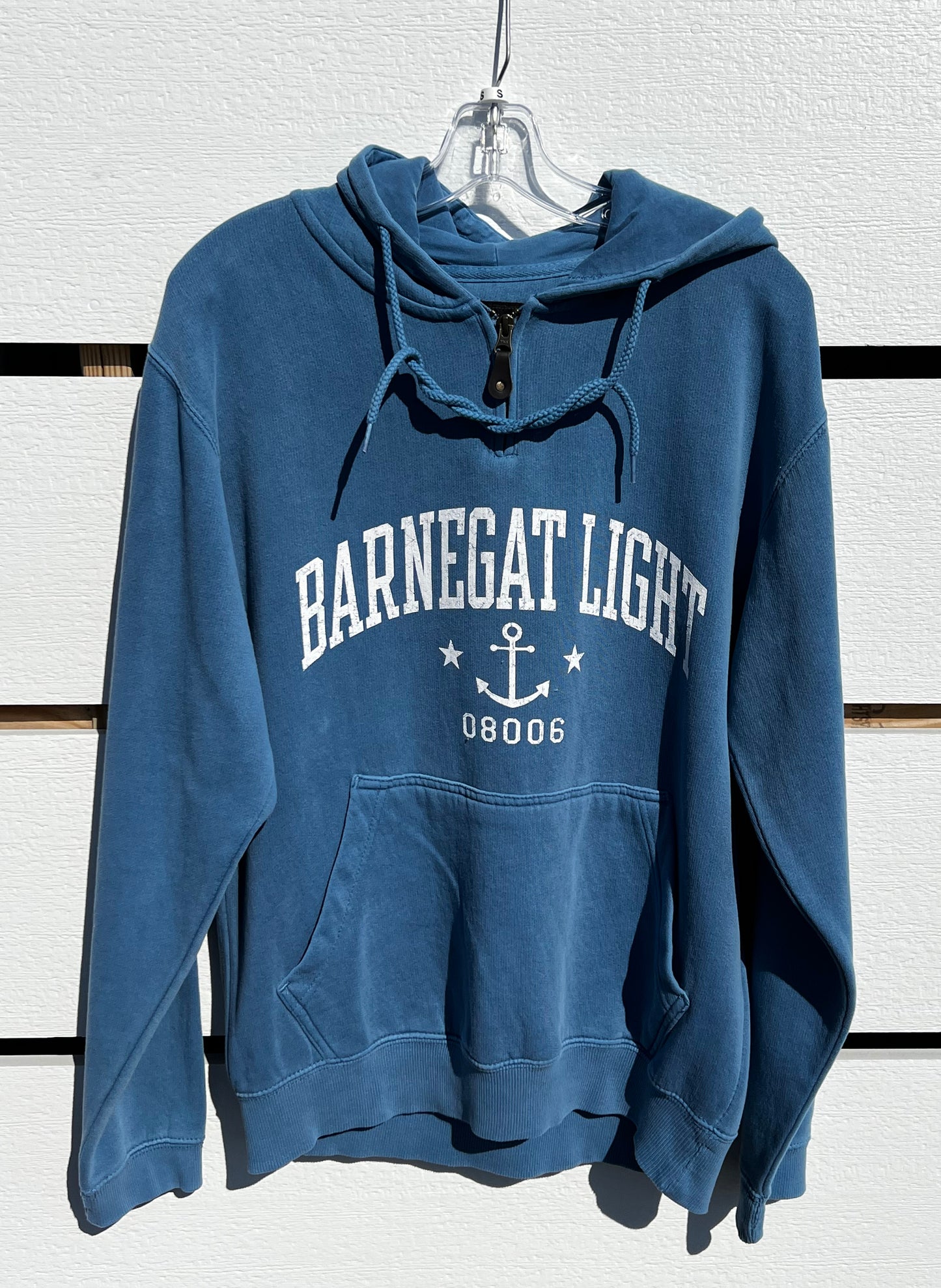 Barnegat Light Hooded Minizip Sweatshirt - Washed Denim