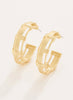Basket Weave Hoop Earrings Gold