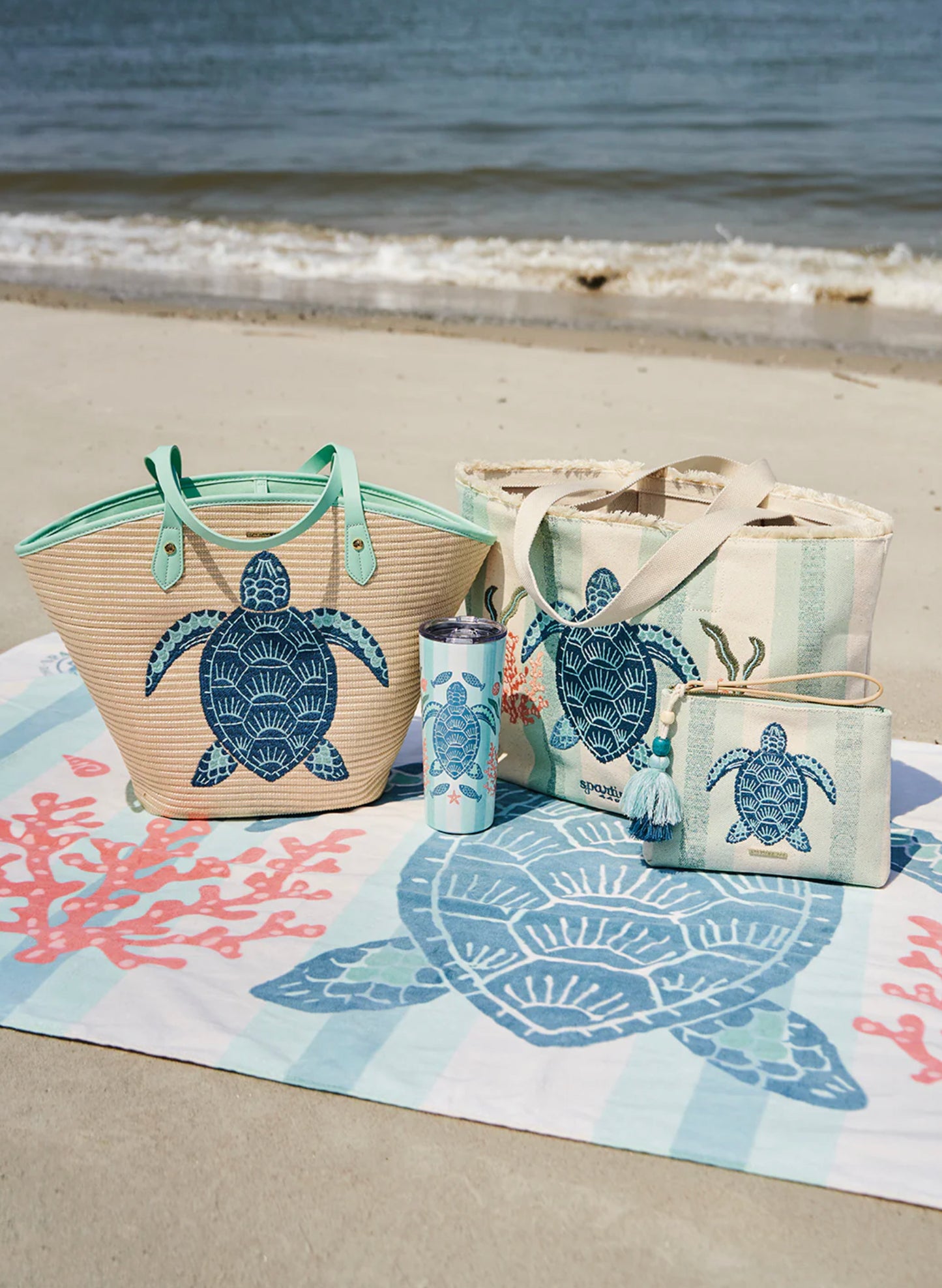 Spartina Beach Towel Sea Turtle available at The Good Life Boutique