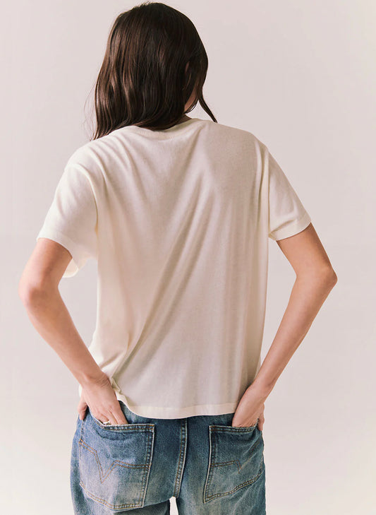 Chaser Bella Jersey Oversized Crewneck Tee - White - Small Town Girl available at The Good Life Boutique