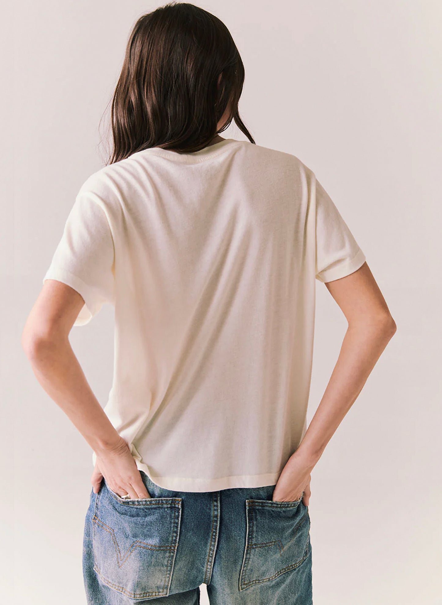 Chaser Bella Jersey Oversized Crewneck Tee - White - Small Town Girl available at The Good Life Boutique