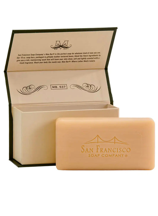 San Francisco Soap/Man Bar Soap Beramont & Cognac 10oz Man Bar available at The Good Life Boutique
