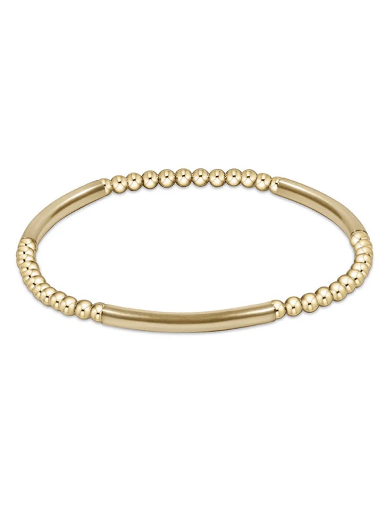 enewton design Bliss Bar Gold Pattern 3mm Bead Bracelet - Gold available at The Good Life Boutique