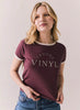 Chaser Chaser J'adore Vinyl - Vintage Jersey Ash Tee - Fig available at The Good Life Boutique