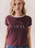 Chaser Chaser J'adore Vinyl - Vintage Jersey Ash Tee - Fig available at The Good Life Boutique