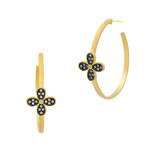 Freida Rothman Blossoming Brilliance Hoop Earrings available at The Good Life Boutique