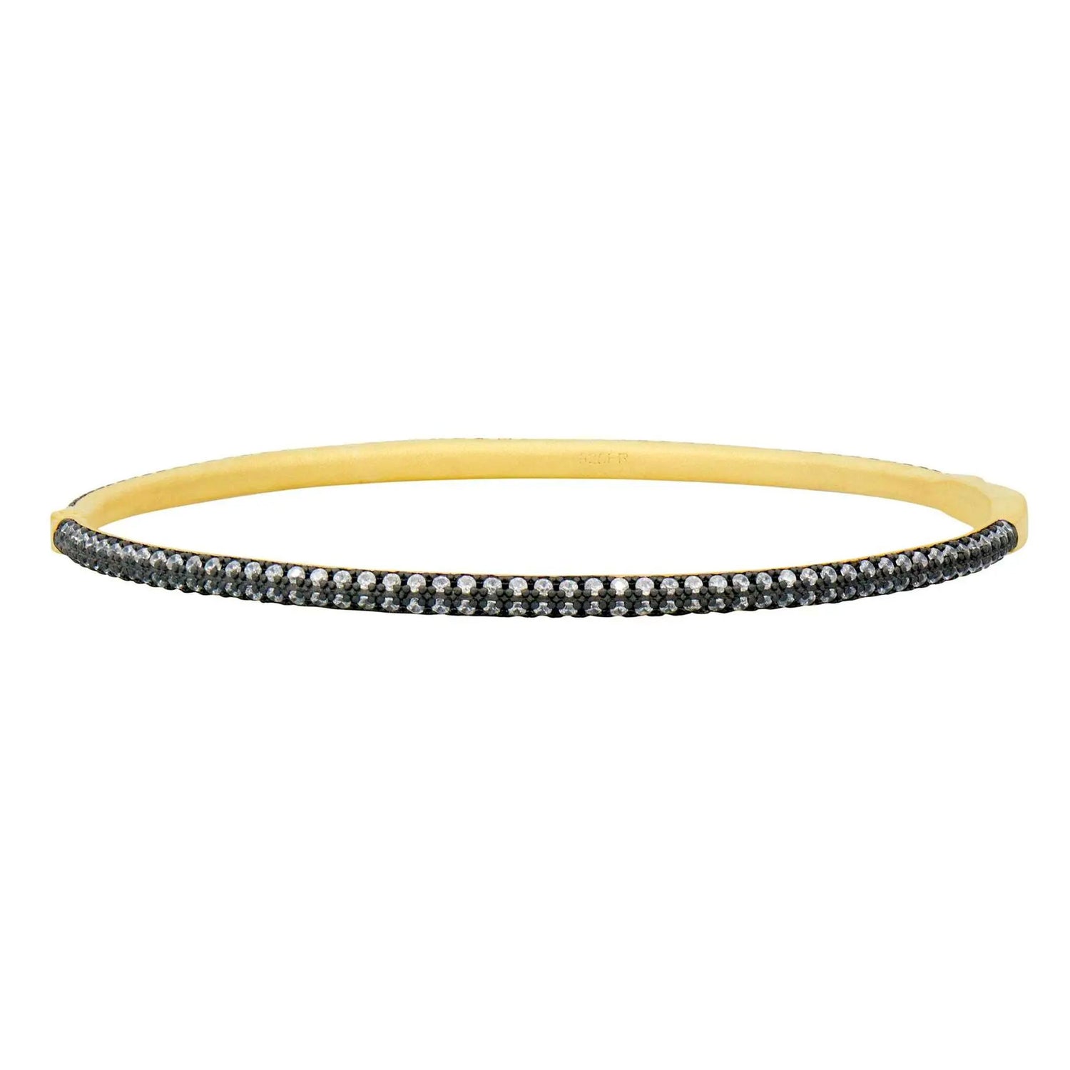 Freida Rothman Bangle Freida Rothman Blossoming Pave Hinge Bangle, Platinum Rhodium Sterling ...