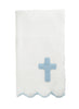 Mud Pie Blue Chenille Cross Blanket available at The Good Life Boutique