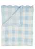 Mud Pie Blue Gingham Chenille Blanket available at The Good Life Boutique