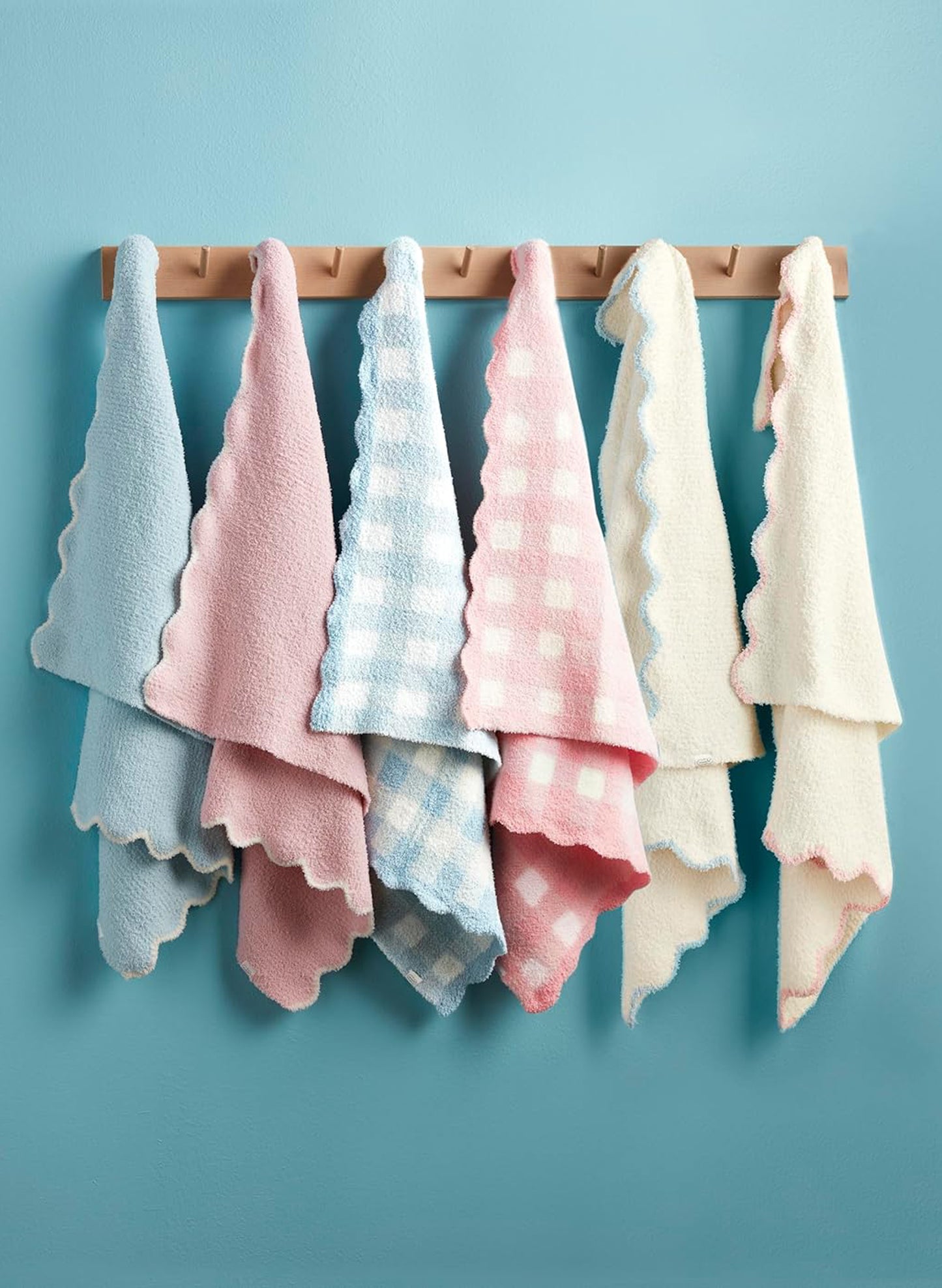 Mud Pie Blue Gingham Chenille Blanket available at The Good Life Boutique