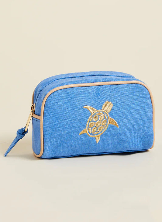 Spartina Blue Travel Pouch - Turtle available at The Good Life Boutique