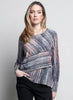 Picadilly Fashions Boat Neck Asymmetrical Top - Pink Multi available at The Good Life Boutique