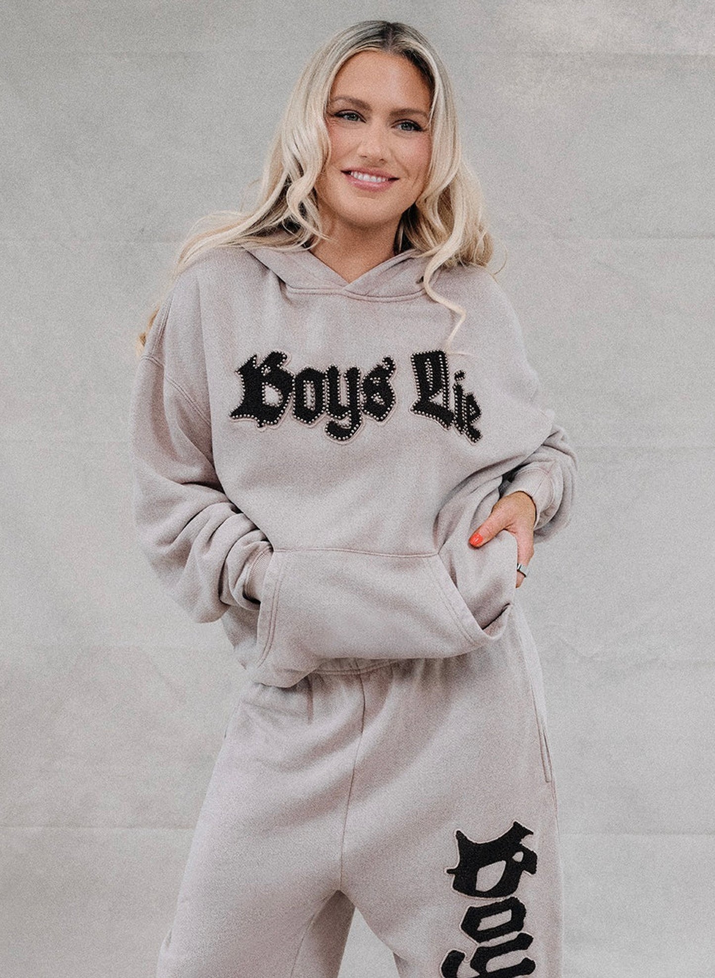 Boys Lie - Rocker Racer Hoodie - Taupe